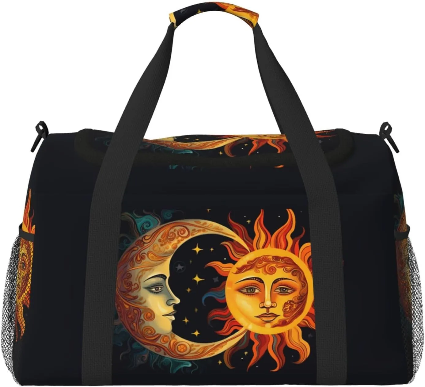 Sun Moon And Stars Travel Weekender Overnight Bags Foldable Hand Travel Bag Sport Gym Duffel Bag For Men Women