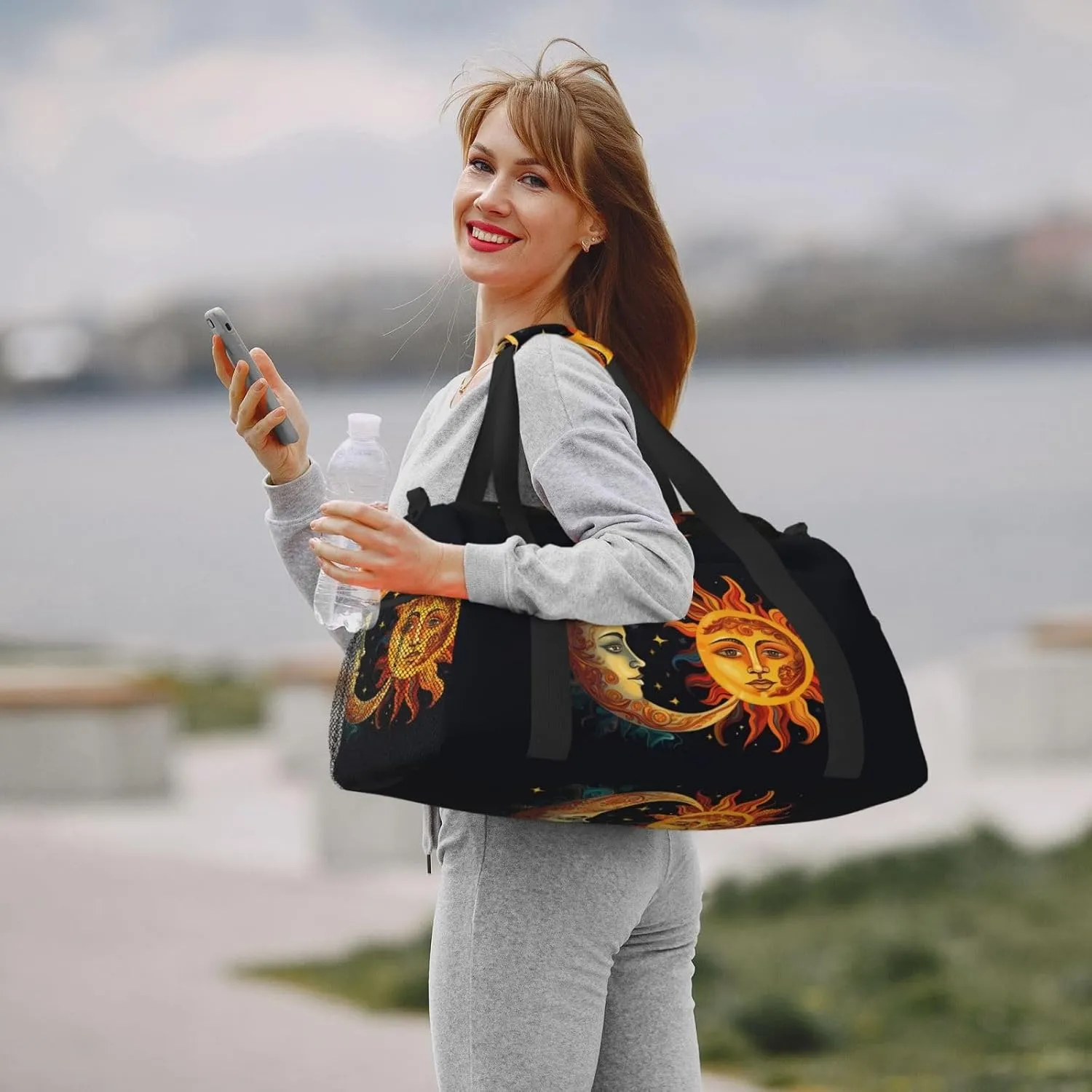 Sun Moon And Stars Travel Weekender Overnight Bags Foldable Hand Travel Bag Sport Gym Duffel Bag For Men Women