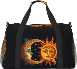 Sun Moon And Stars Travel Weekender Overnight Bags Foldable Hand Travel Bag Sport Gym Duffel Bag For Men Women