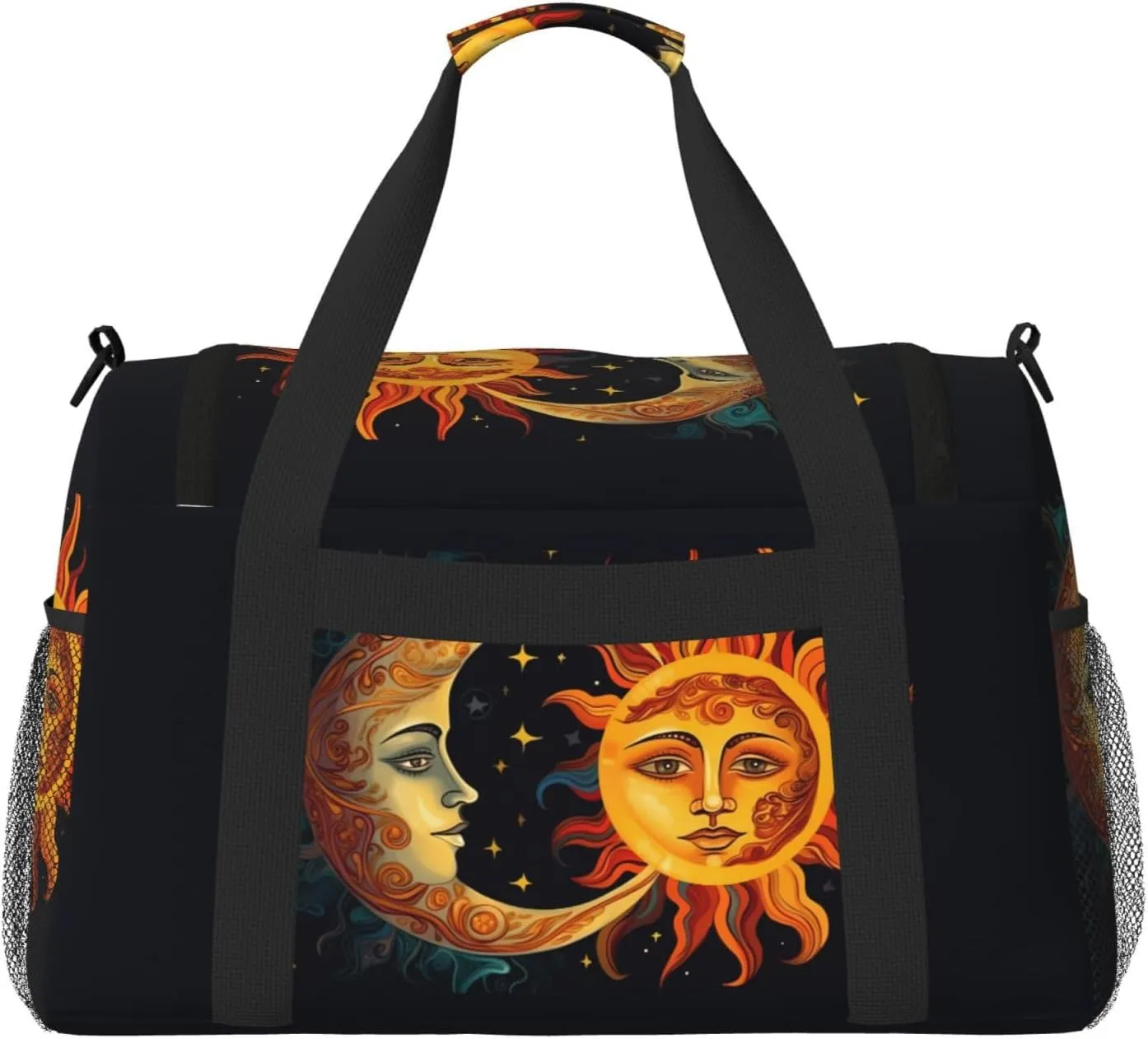Sun Moon And Stars Travel Weekender Overnight Bags Foldable Hand Travel Bag Sport Gym Duffel Bag For Men Women