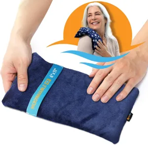 SunnyBay Odorless Small Microwave Heating Pad, Microwavable Versatile Neck and Shoulder Wrap for Back Pain and More, Moist Heat Cotton-Fleece Pad with Hydra-Beads, 6x11 in, Blue-Grey