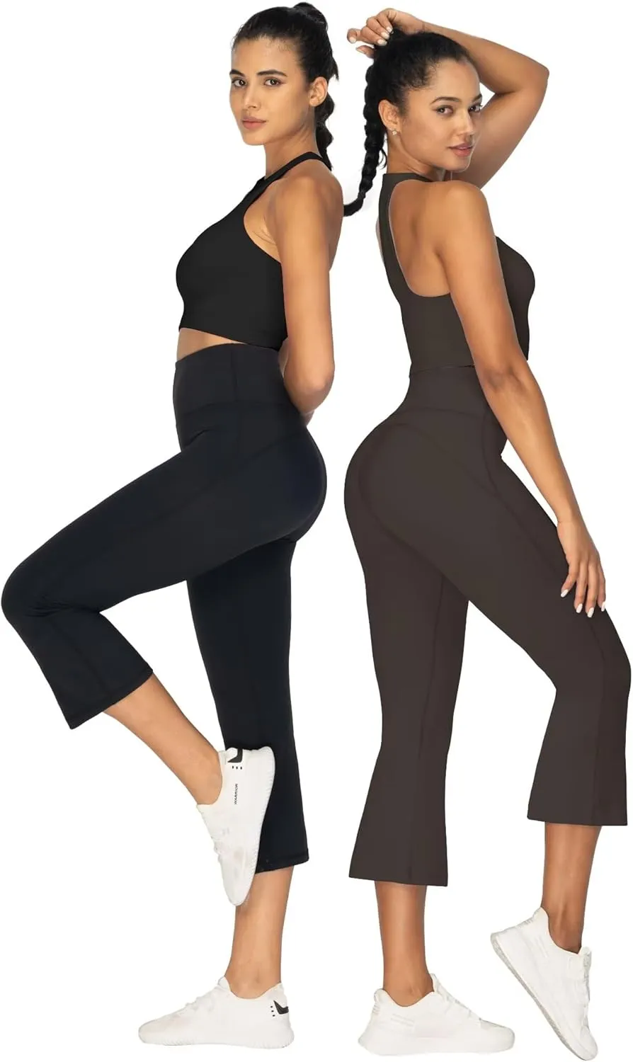 Sunzel High Waist Mini Flared Leggings for Women, Tummy Control Casual Flare Yoga Pants for Yoga Workout Gym