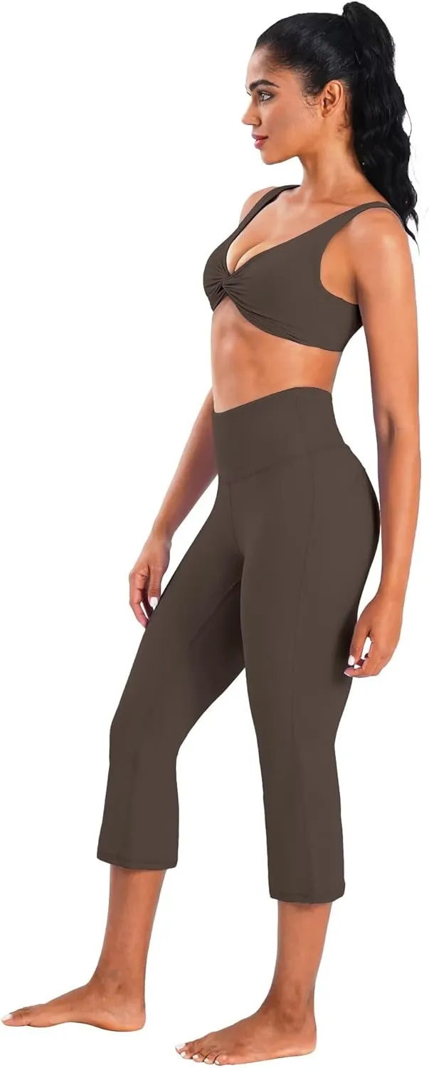 Sunzel High Waist Mini Flared Leggings for Women, Tummy Control Casual Flare Yoga Pants for Yoga Workout Gym