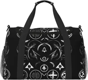 Supernatural Symbols Black print Carry on Bag Underseat Personal Item Bag Travel Duffel Bag Gym Carry On Sports Bag
