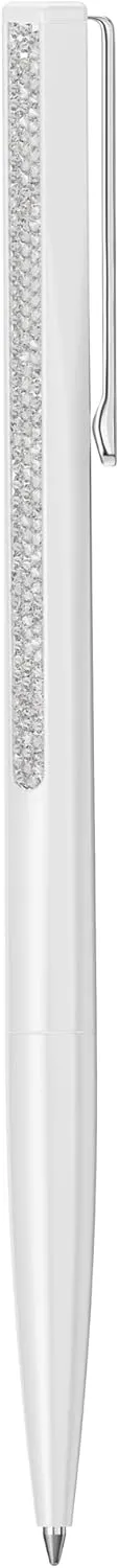 Swarovski Crystal Shimmer ballpoint pen, White lacquered, Chrome finished