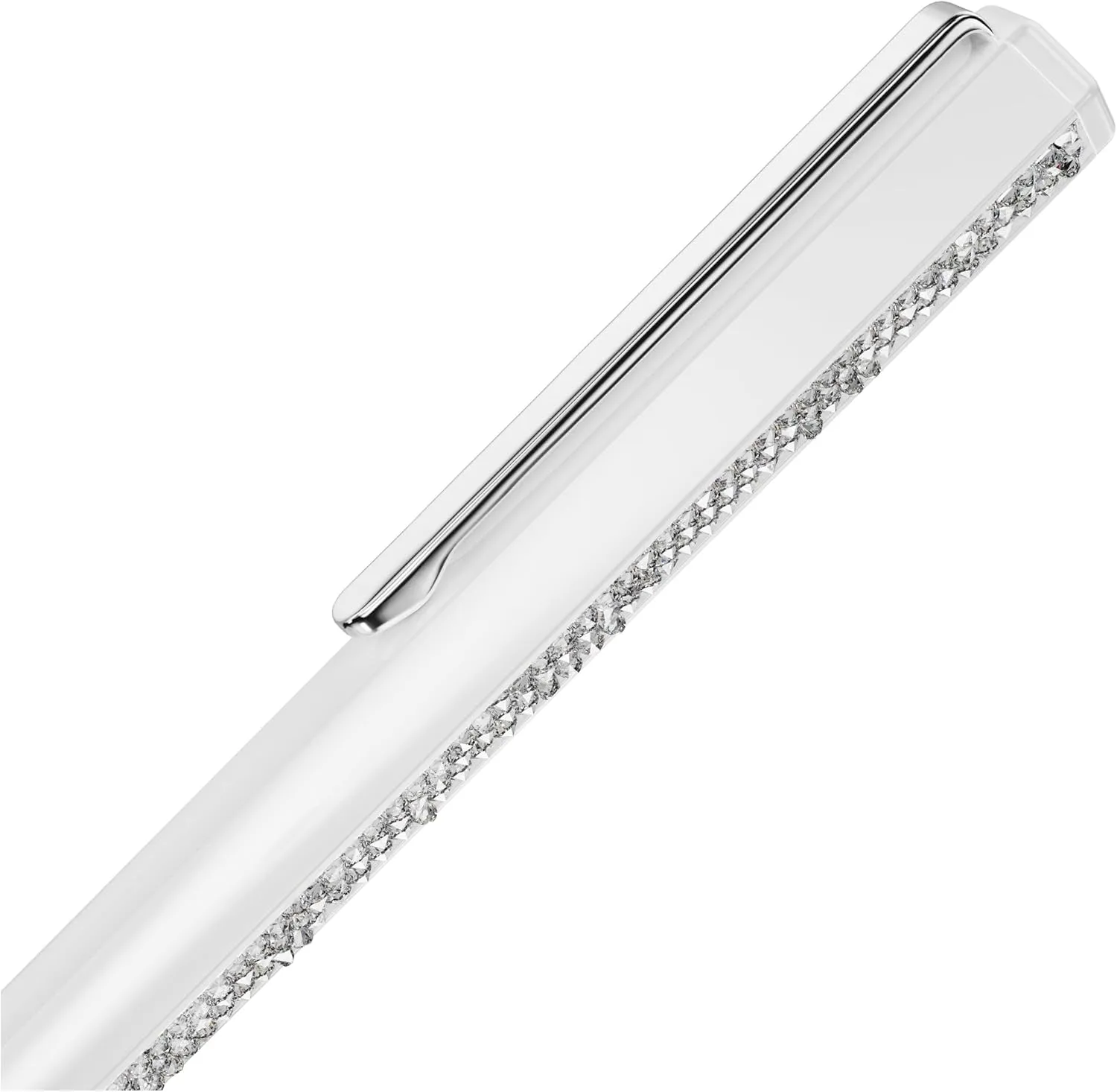 Swarovski Crystal Shimmer ballpoint pen, White lacquered, Chrome finished