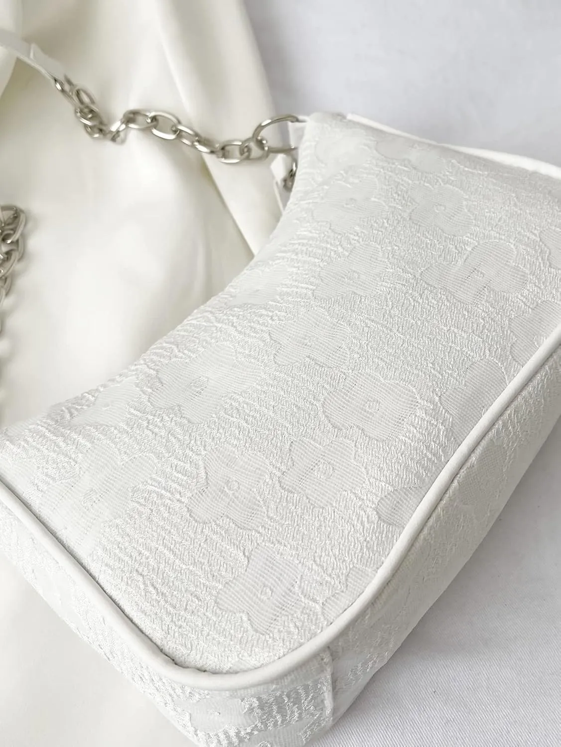 SweatyRocks Women's Floral Pattern Chain Strap Shoulder Bags Casual Hobo Hand Bag Clutch Purse