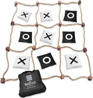 SWOOC Games - Giant Tic Tac Toe Outdoor Game | 3ft x 3ft | Instant Setup, No Assembly | Bean Bag Toss Outdoor Games for Kids 8-12 | Giant Yard Games for Adults | Giant Lawn Games | Backyard Games