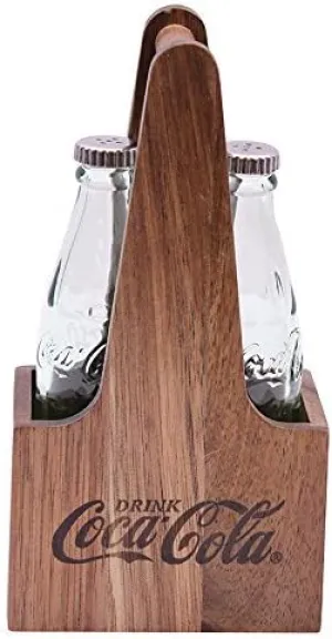 TableCraft Coca-Cola CC339NW Salt and Pepper Shaker Set with Wood Crate