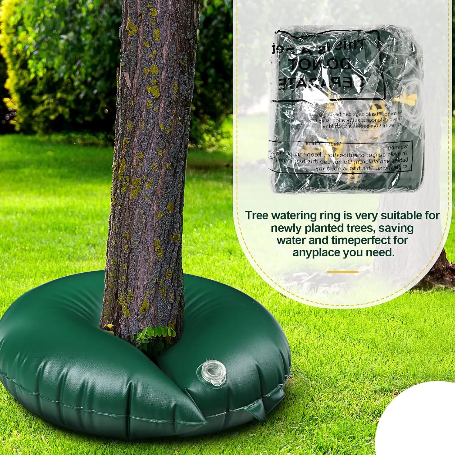 TaoBary 8 Pack 20 Gallon Tree Watering Ring Tree Watering Bag Slow Release PVC Drip Irrigation Water Pouch Automatic Drip System for Planting Gardening Trees and Shrubs