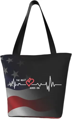 The Beat Goes On Heartbeat Fashion Shoulder Bag Large Capacity For Man Or Woman