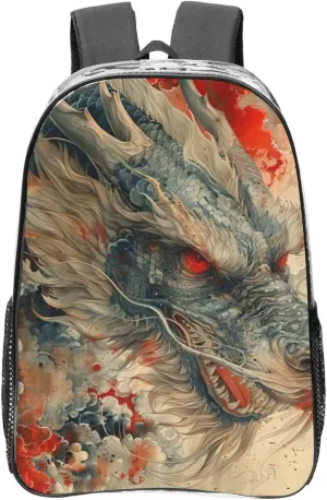 The Legendary Dragon print Clear Backpack for Stadium Events, Small Clear Backpack for Concert Festival Sports