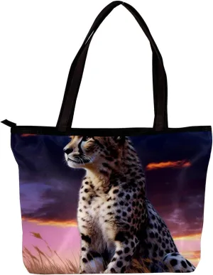 The Tote Bag For Women,Purses For Women,Handbags For Women,African Savannah Animal Leopard Handbags