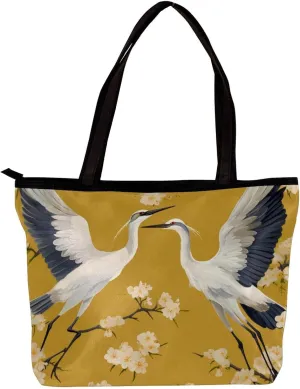 The Tote Bag For Women,Purses For Women,Handbags For Women,Bird and Flower Crane Handbags