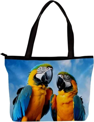 The Tote Bag For Women,Purses For Women,Handbags For Women,Blue Prairie Bird Parrots Handbags
