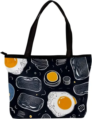 The Tote Bag For Women,Purses For Women,Handbags For Women,Breakfast Coffee Fried Egg Handbags