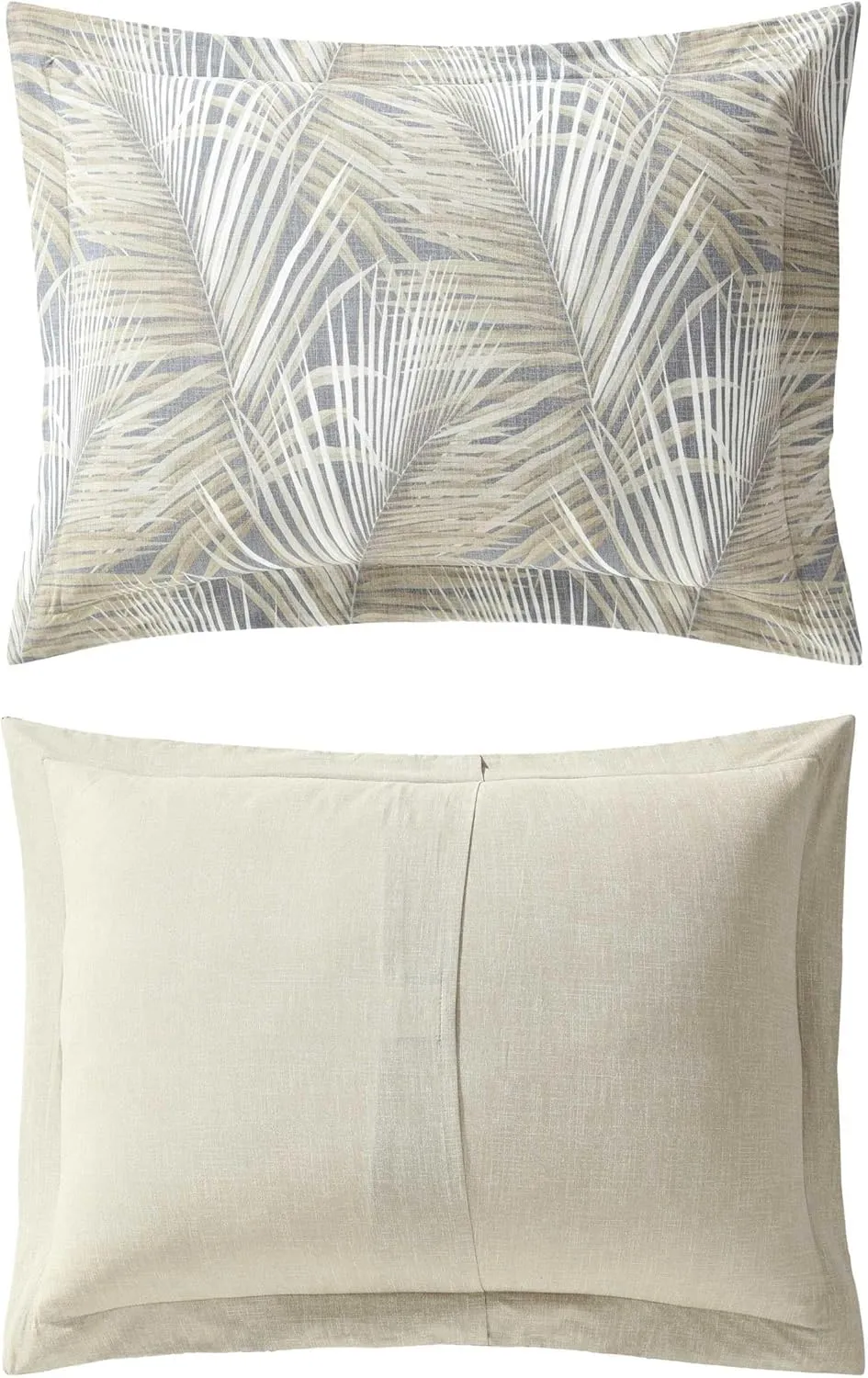 Tommy Bahama - King Comforter Set, Cotton Bedding with Matching Shams & Bedskirt, Medium Weight Bedding Set for All Seasons (Raffia Palms Brown, King)