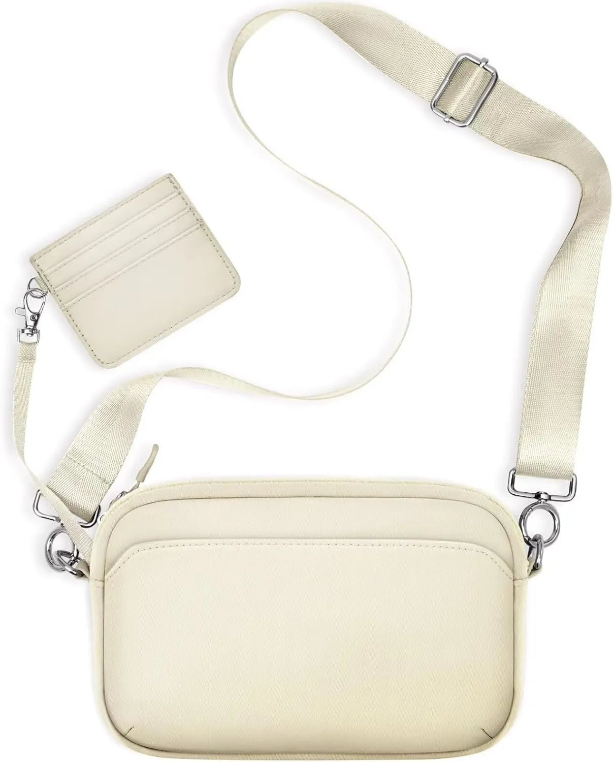 TOPEAST Nylon Crossbody Bags for Women with Leather Card Holder - Mini Cross Body Purse with Adjustable Strap for Traveling