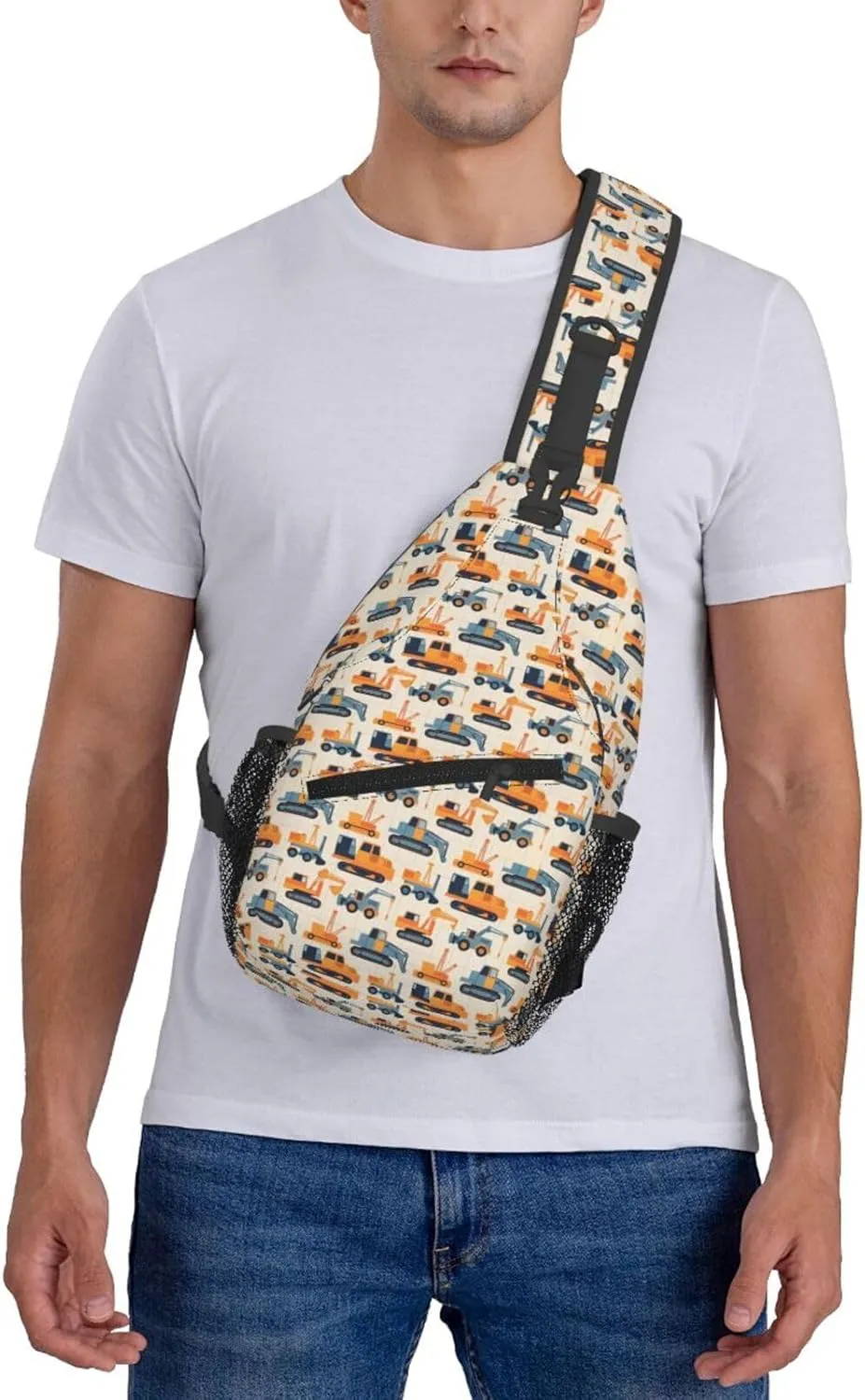 Topical Flowers Palm Leaves Crossbody Bag Adjustable Sling Bag Casual Chest Bags Travel Shoulder Backpack