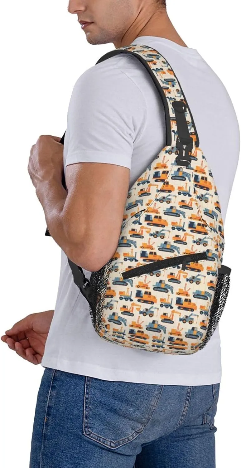 Topical Flowers Palm Leaves Crossbody Bag Adjustable Sling Bag Casual Chest Bags Travel Shoulder Backpack