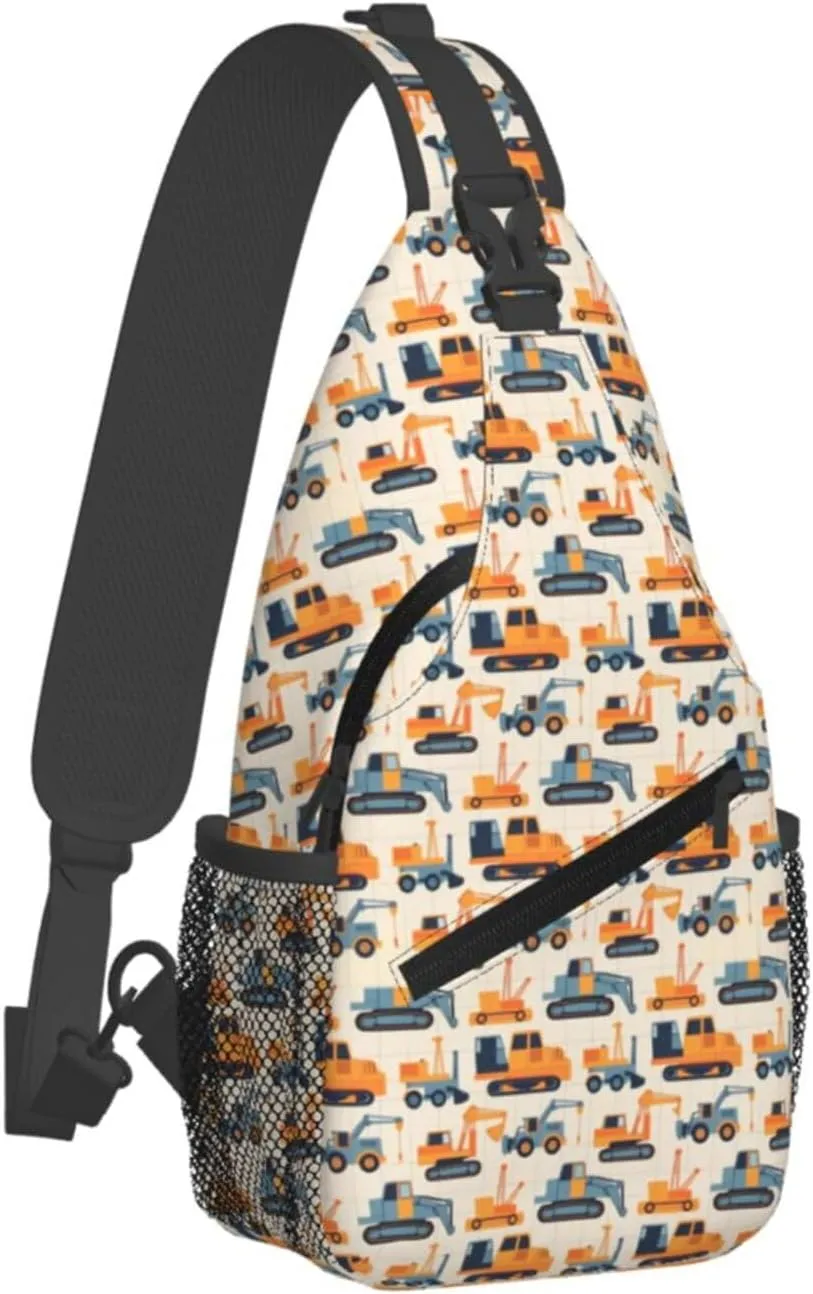 Topical Flowers Palm Leaves Crossbody Bag Adjustable Sling Bag Casual Chest Bags Travel Shoulder Backpack