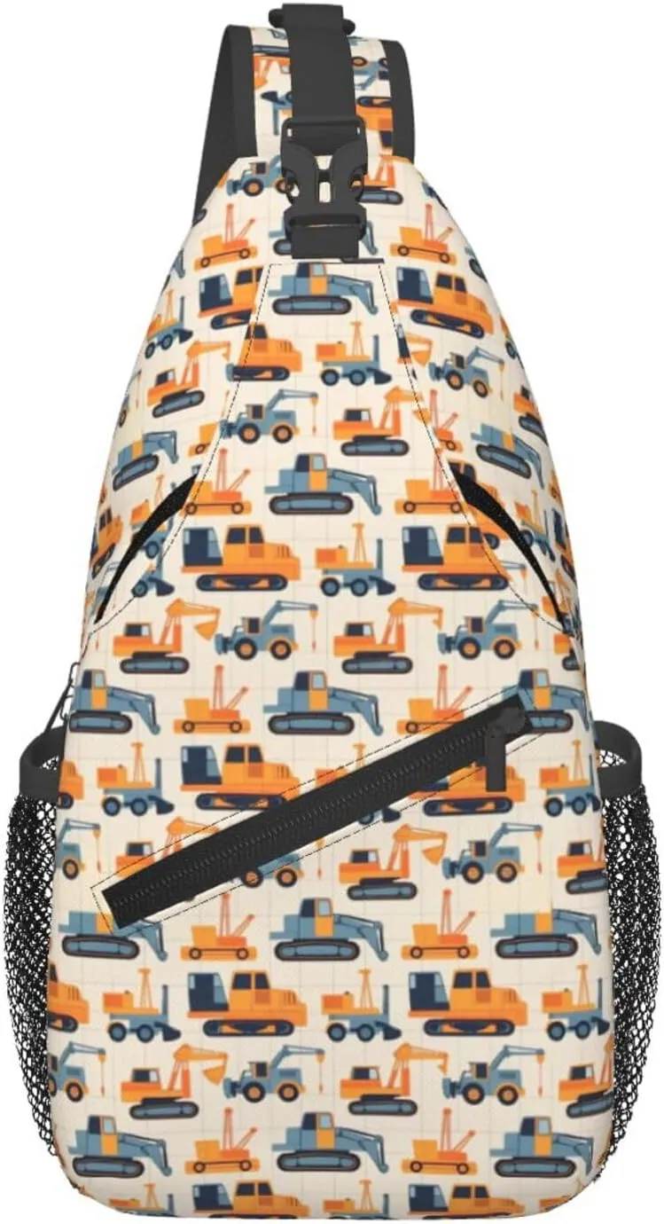 Topical Flowers Palm Leaves Crossbody Bag Adjustable Sling Bag Casual Chest Bags Travel Shoulder Backpack