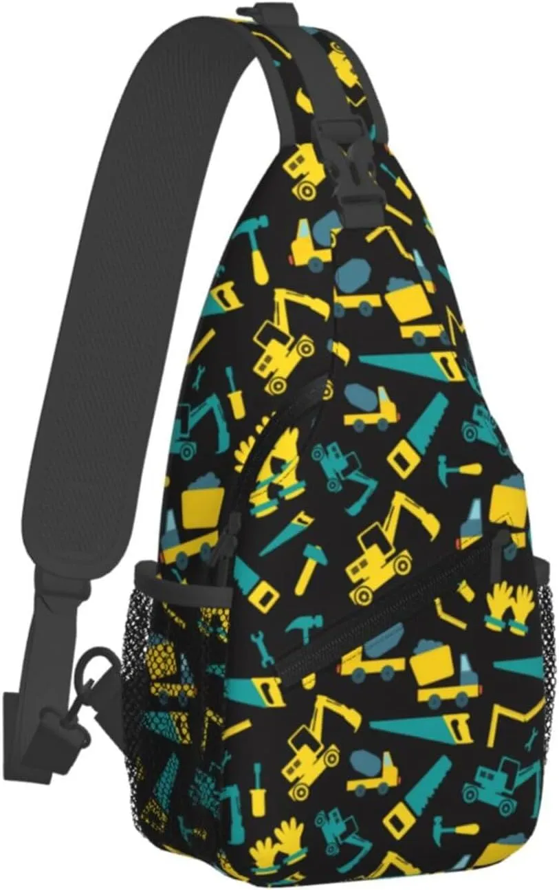 Topical Flowers Palm Leaves Crossbody Bag Adjustable Sling Bag Casual Chest Bags Travel Shoulder Backpack