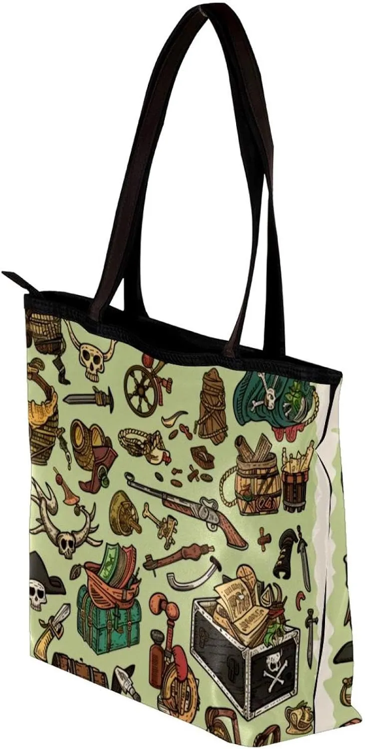 Tote Bag for Women, Large Tote Bag, Tote Bag with Zipper, Nautical Anchor Ocean Summer, Womens Tote Bag