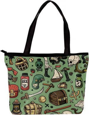 Tote Bag for Women, Large Tote Bag, Tote Bag with Zipper, Nautical Anchor Ocean Summer, Womens Tote Bag