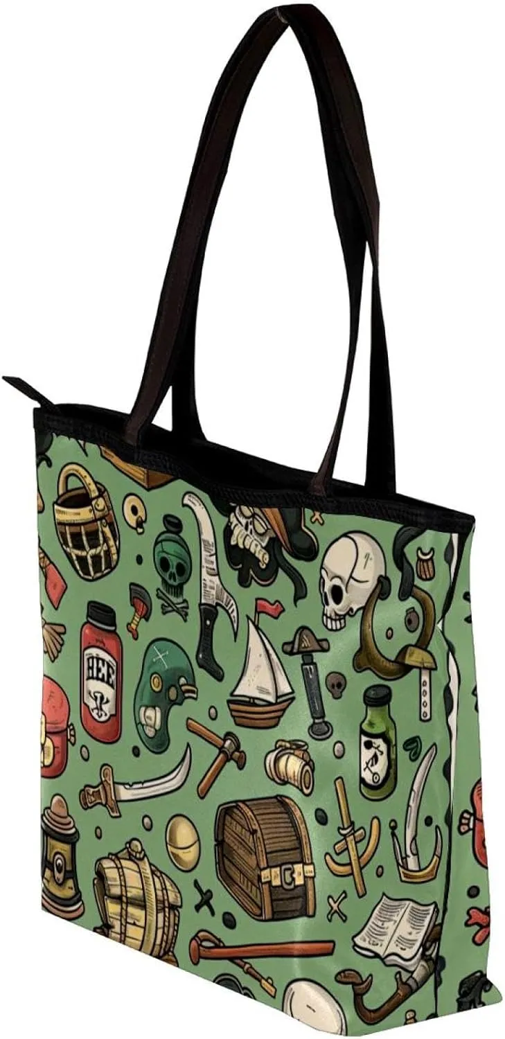 Tote Bag for Women, Large Tote Bag, Tote Bag with Zipper, Nautical Anchor Ocean Summer, Womens Tote Bag
