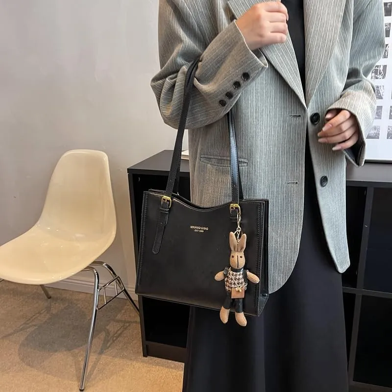 Tote Bag For Women Retro Shoulder Bags Cute Pu Leather Designer Handbags Adjustable Strap Large Capacity Fashion Work