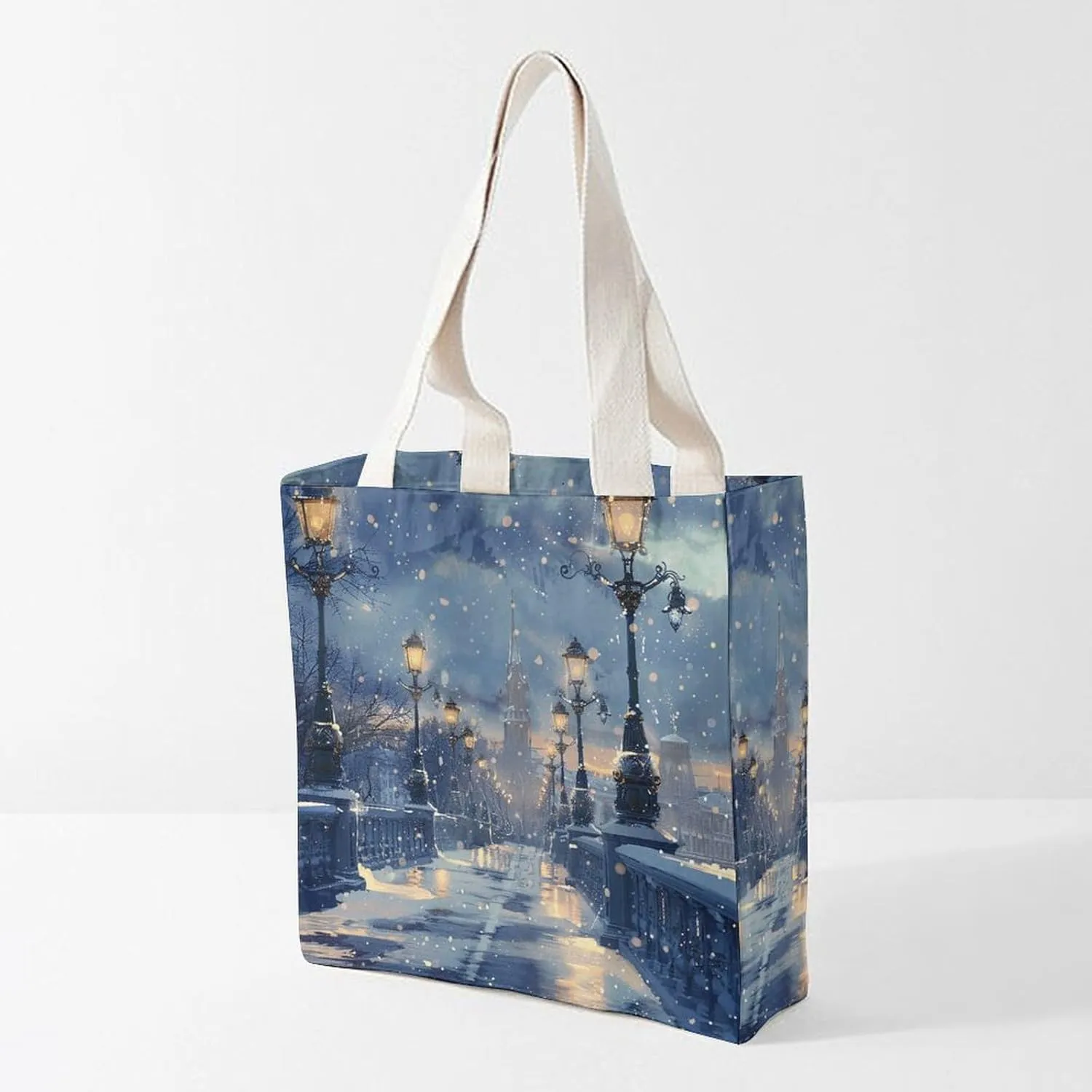 Tote Bag Laptop Handbag Classical Pattern Flowers Grocery Bag Canvas Shoulder Bag Crossbody Bag for Travel