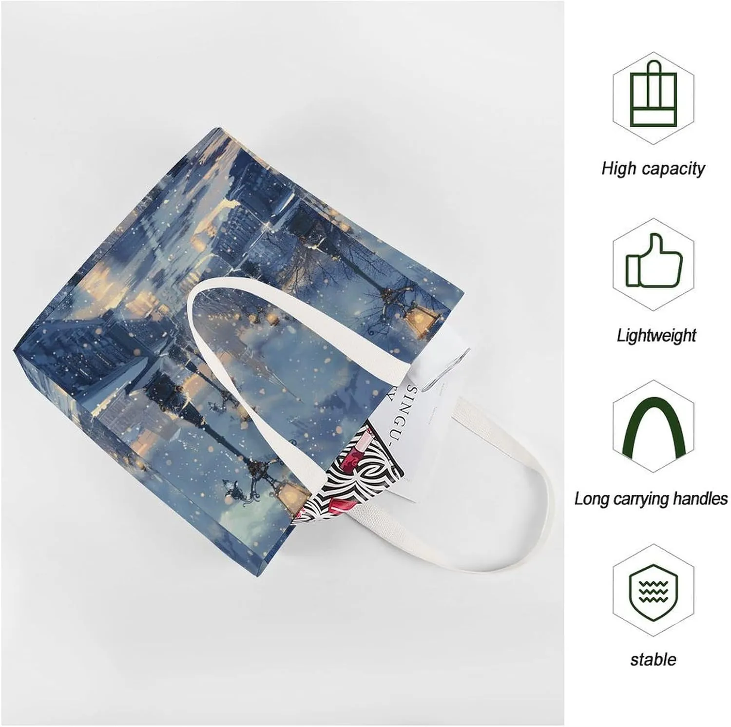Tote Bag Laptop Handbag Classical Pattern Flowers Grocery Bag Canvas Shoulder Bag Crossbody Bag for Travel