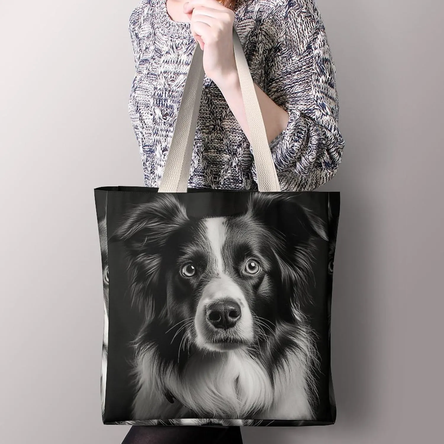 Tote Bag Laptop Handbag Small Hound Pattern Grocery Bag Canvas Shoulder Bag Crossbody Bag for Travel