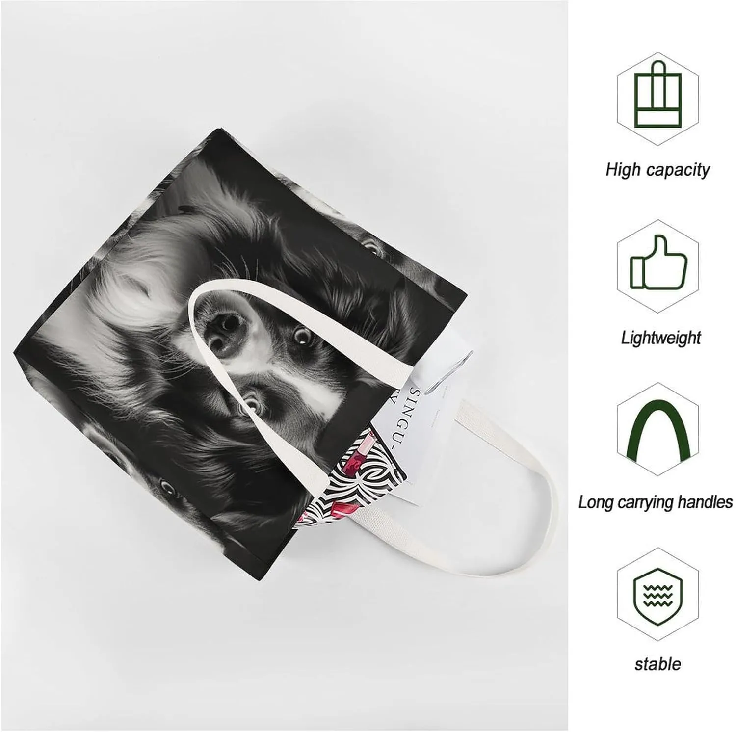 Tote Bag Laptop Handbag Small Hound Pattern Grocery Bag Canvas Shoulder Bag Crossbody Bag for Travel
