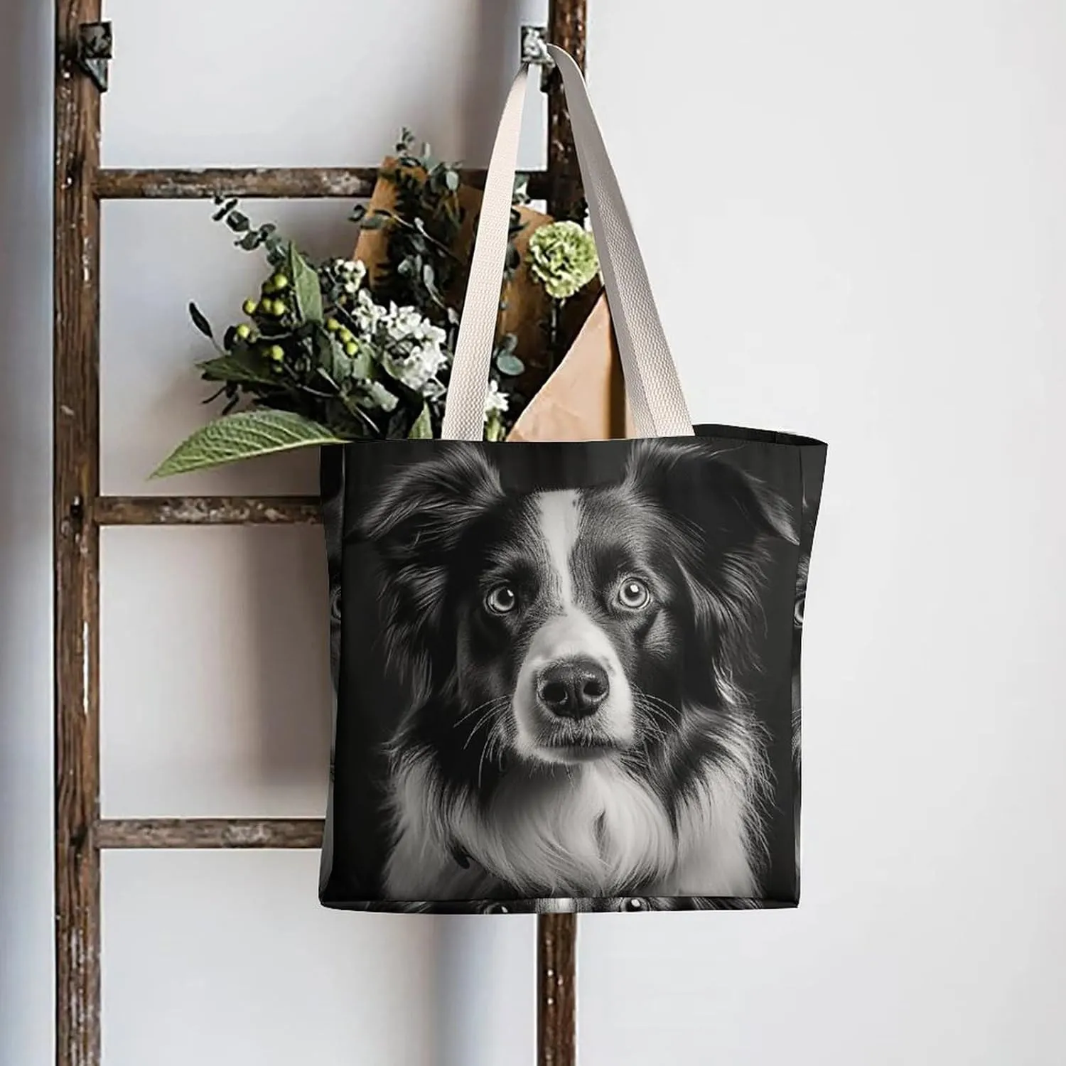 Tote Bag Laptop Handbag Small Hound Pattern Grocery Bag Canvas Shoulder Bag Crossbody Bag for Travel
