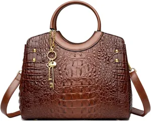 Tote Bags for Women Faux Leather Handbags Purses Crocodile Pattern Satchel Bag Shoulder Crossbody Bag Ladies Work bag