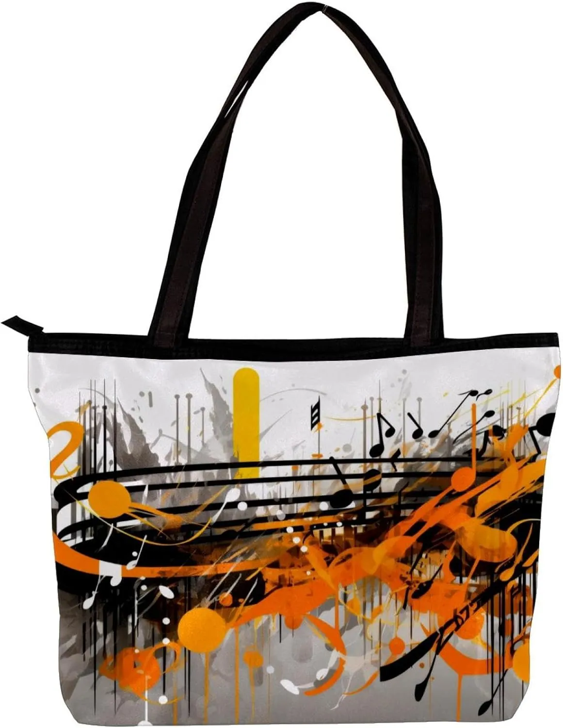 Tote Bags for Women,Womens Handbags,Small Tote Bag,Abstract Melody Notes Pattern