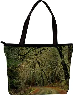 Tote Bags for Women,Womens Handbags,Small Tote Bag,Scenic Road in Forest