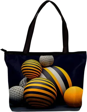 Tote Bags for Women,Womens Handbags,Small Tote Bag,Spheres Stripe Vector Art Pattern
