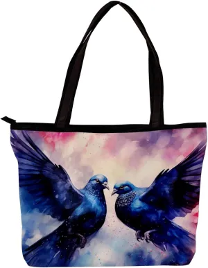 Tote Bags for Women,Womens Handbags,Small Tote Bag,Watercolor Pigeon