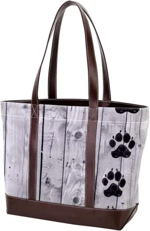 Tote Bags, Large Tote Bag, Women's Tote Handbags, Plank Paw Print Animal, Womens Tote Bags for Work