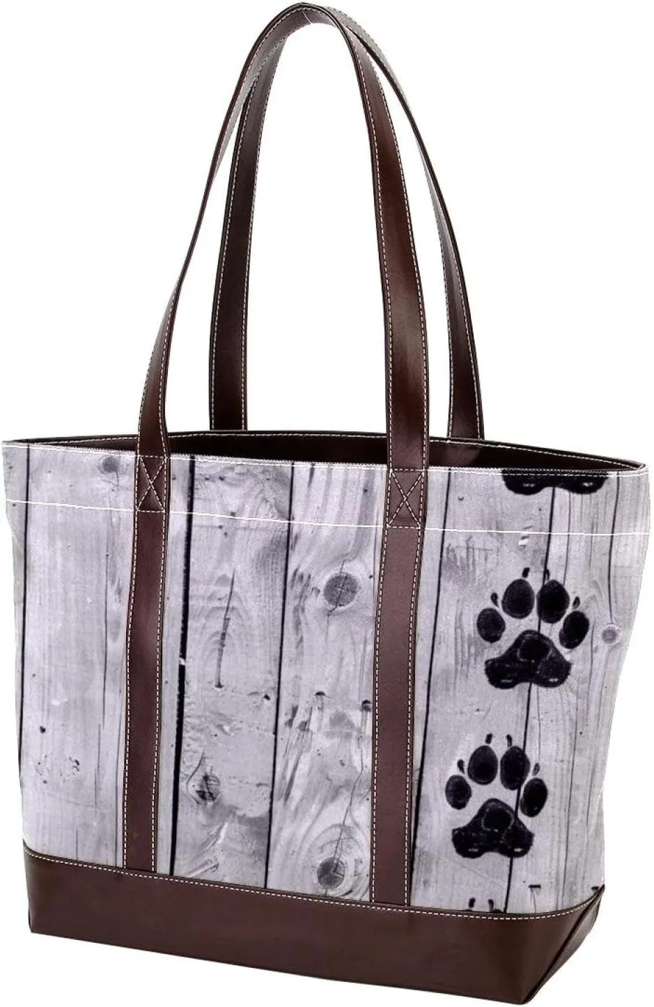 Tote Bags, Large Tote Bag, Women's Tote Handbags, Plank Paw Print Animal, Womens Tote Bags for Work