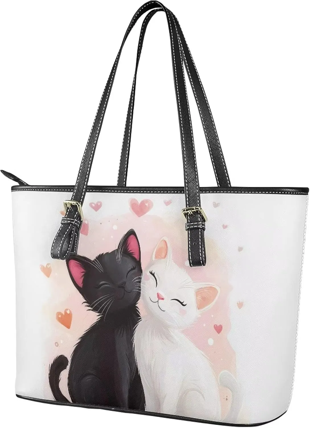 Tote Purse Bags Lightweight Oversized Womens PU Leather Top Handle Satchel Handbags with Zipper Pockets