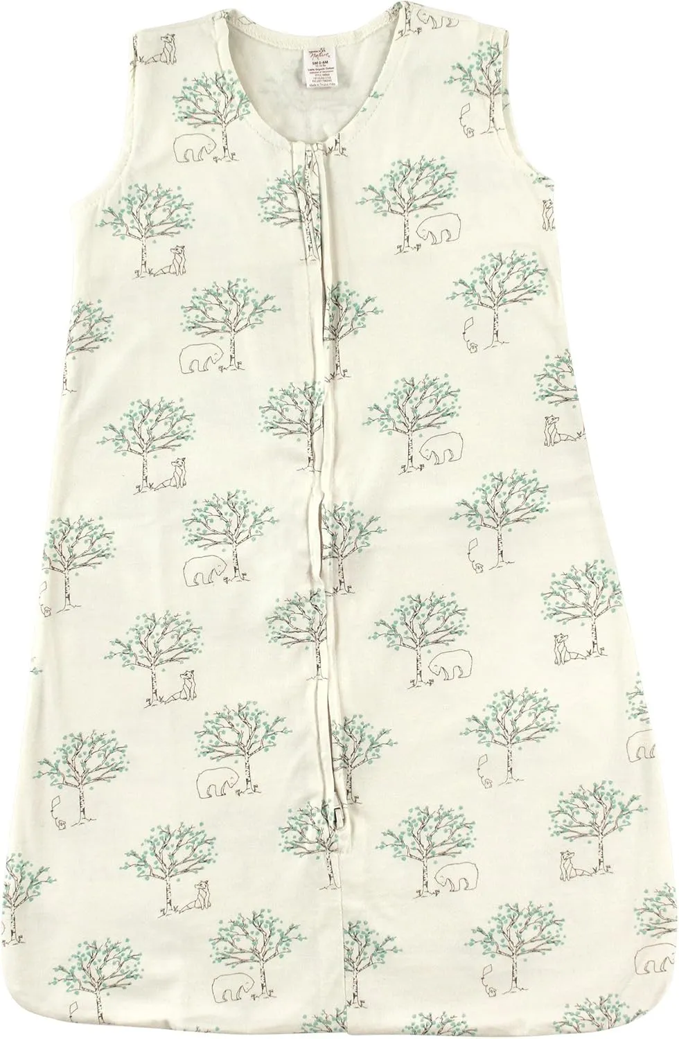 Touched by Nature Unisex Baby Organic Cotton Sleeveless Wearable Sleeping Bag, Sack, Blanket, Birch Tree, 6-12 Months