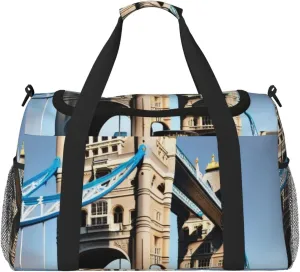 Tower Bridge in London Print Travel Duffel Bag for Men & Women, Foldable Travel Bags and Spacious Weekender Tote Bag for Storage Toiletry Luggage Personal Item