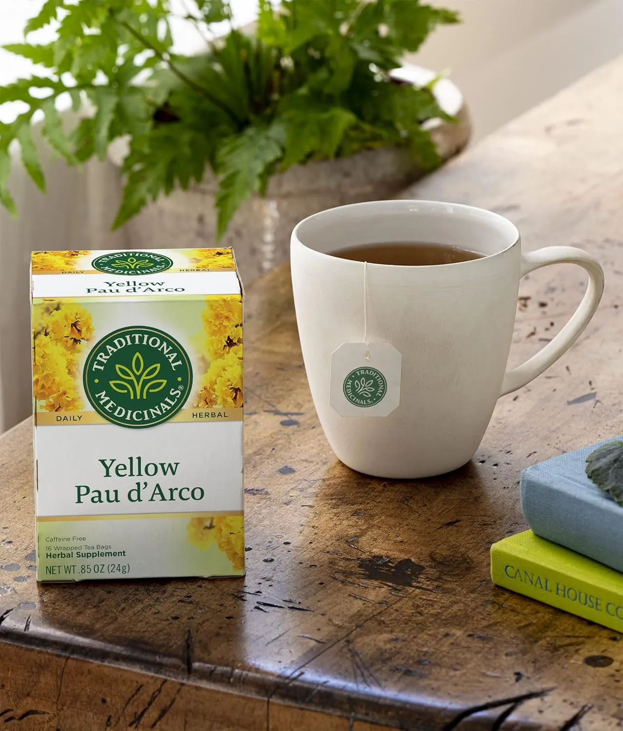 Traditional Medicinals Yellow Pau d’Arco Herbal Tea, Contributes to a Healthy You, (Pack of 2) - 32 Tea Bags Total