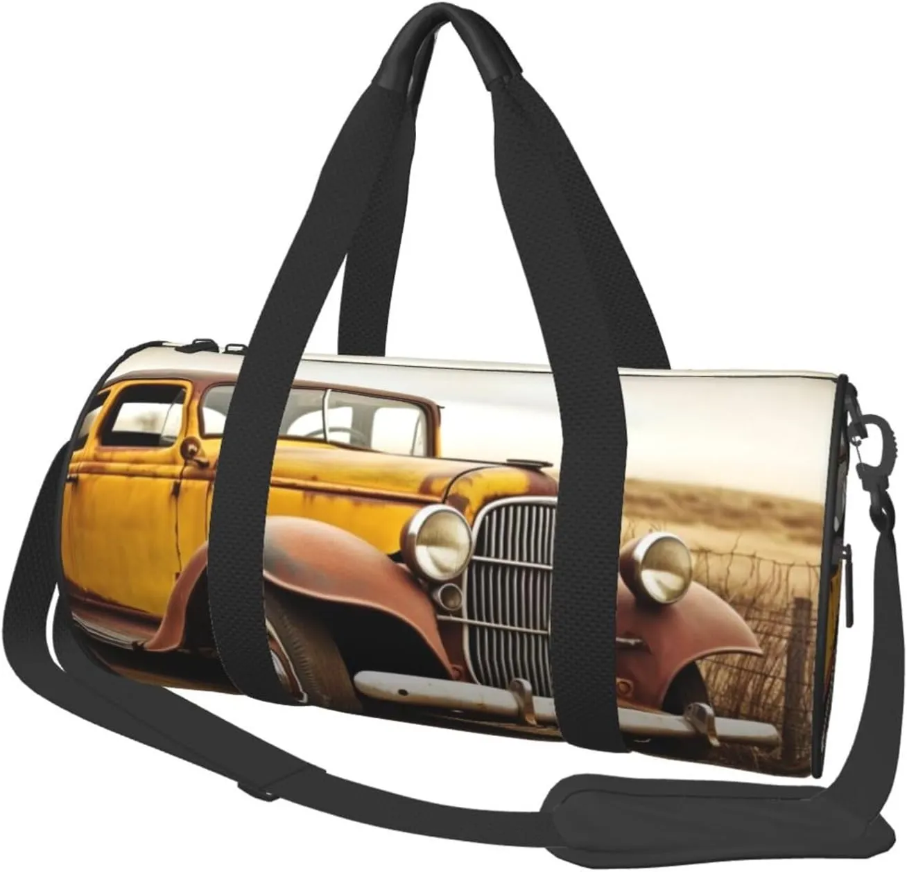 Travel Bag For Women,Antique Car Print Personal Item Duffle Bags,Weekend Travel Duffel Tote Bag,Travel Sport Gym Bag For Men,Airplane Travel Essentials For Flying