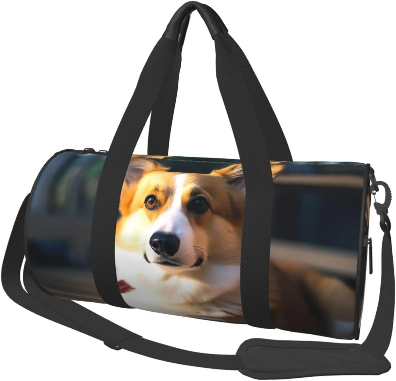 Travel Duffel Bag Foldable Weekender Overnight Bag Smart Corgi Sports Tote Gym Bags Large Capacity Lightweight Carry On Luggage Bags for Men Women