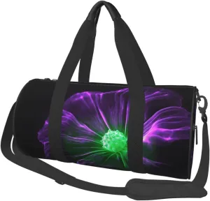 Travel Duffel Bag Foldable Weekender Overnight Bag Violet Green Glow Sports Tote Gym Bags Large Capacity Lightweight Carry On Luggage Bags for Men Women